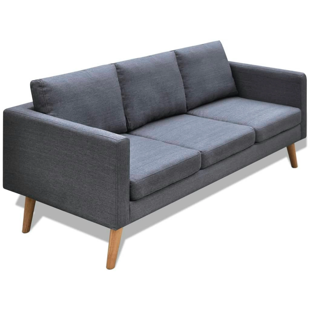 Sofa 3-Seater Fabric Dark Grey 242221