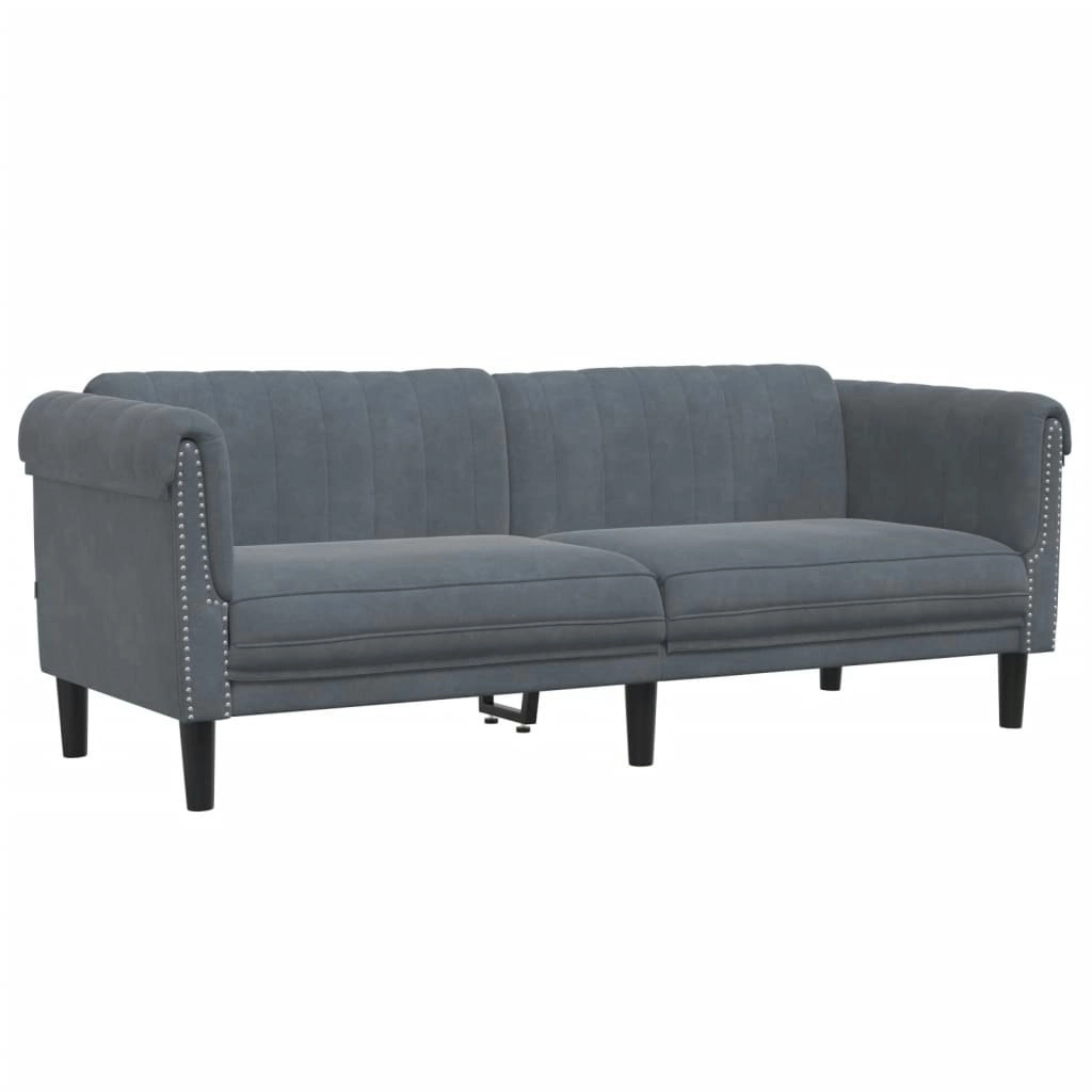 Sofa 3-Seater Dark Grey Velvet 372586