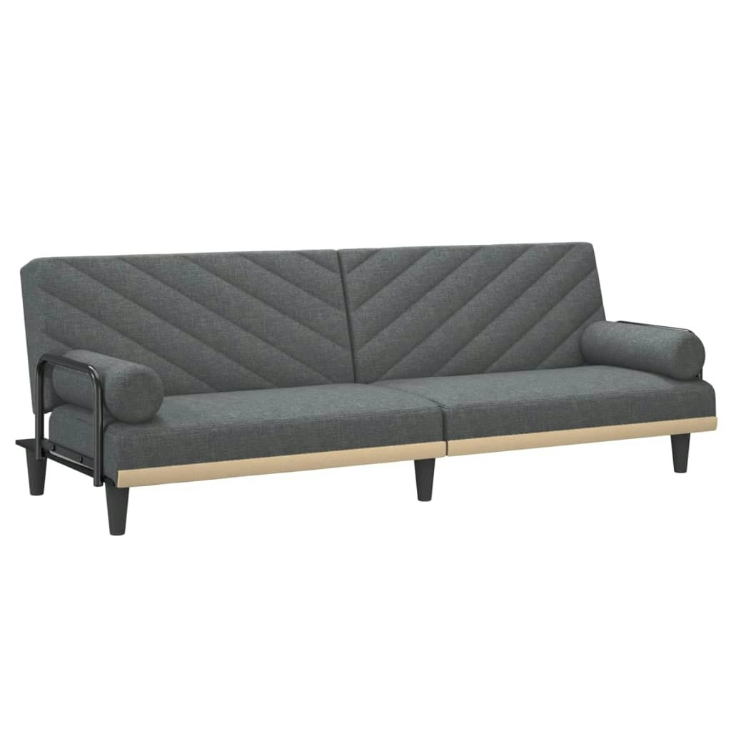 Sofa Bed with Armrests Dark Grey Fabric 351932