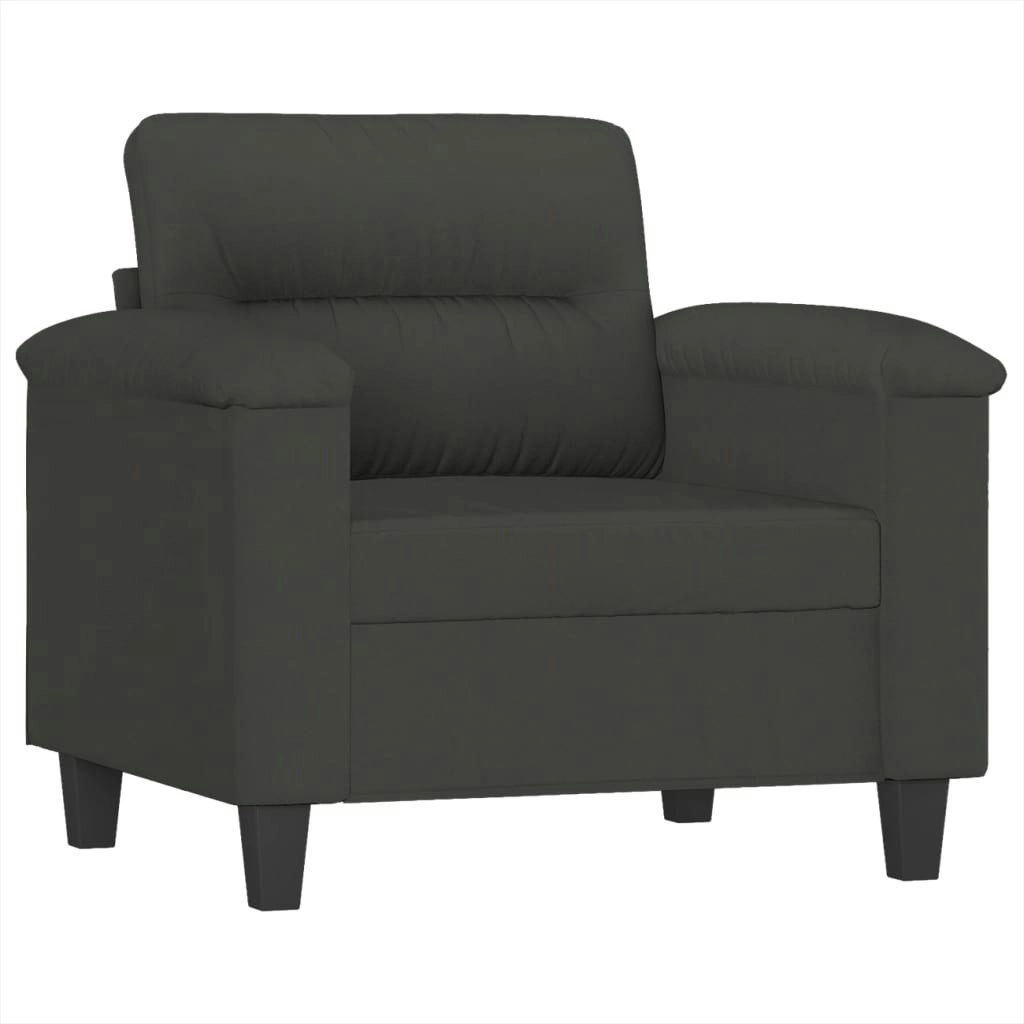 Sofa Chair Dark Grey 60 cm Microfibre Fabric 349211