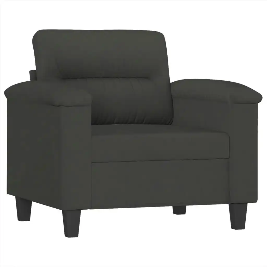 Sofa Chair Dark Grey 60 cm Microfibre Fabric 349211