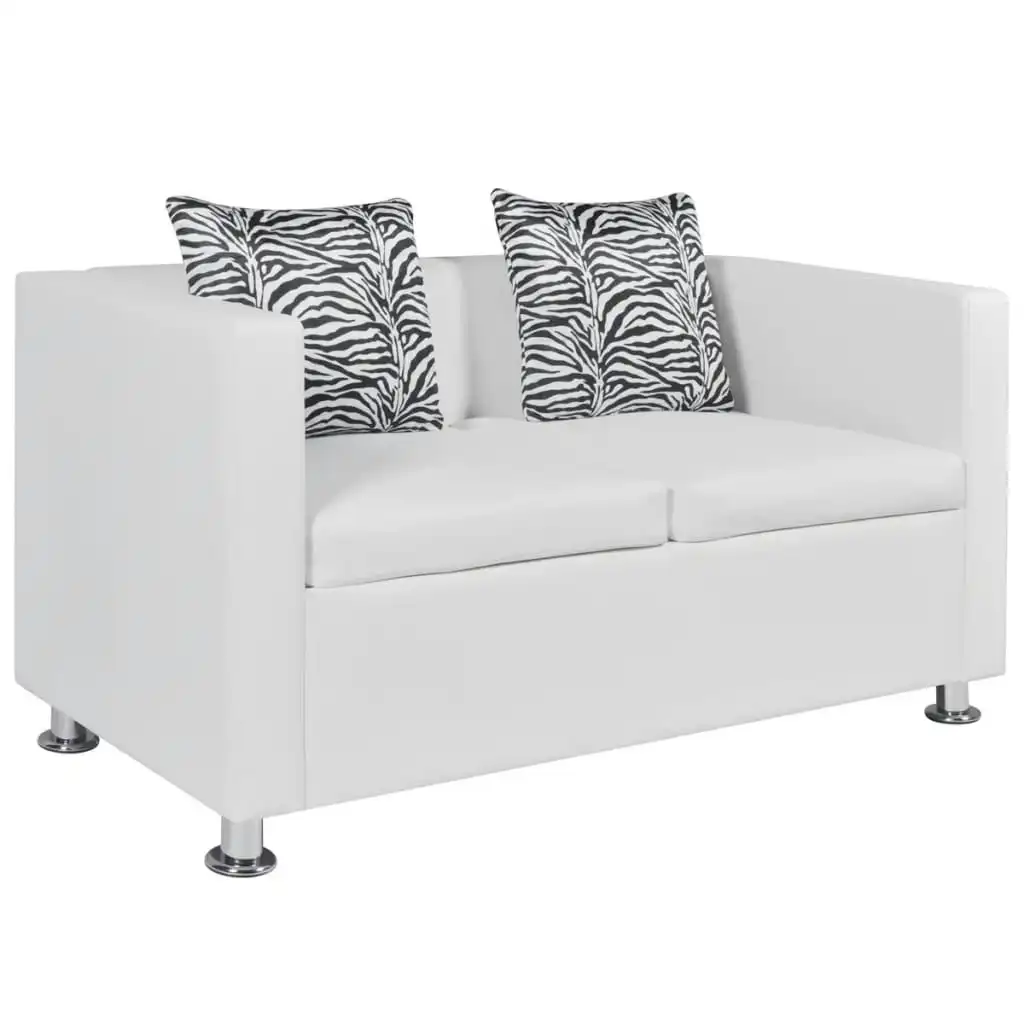 Sofa 2-Seater Artificial Leather White 242212