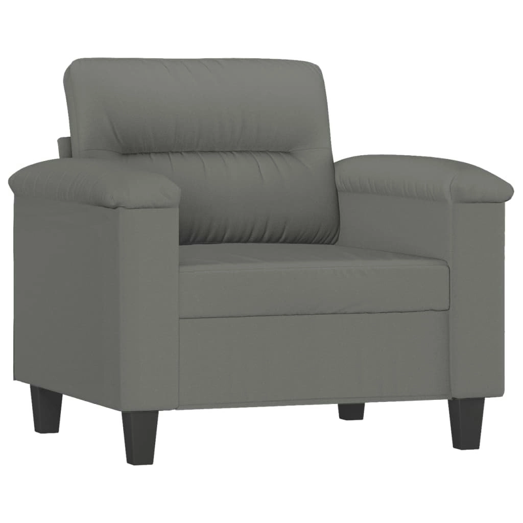 Sofa Chair Dark Grey 60 cm Microfibre Fabric 359551