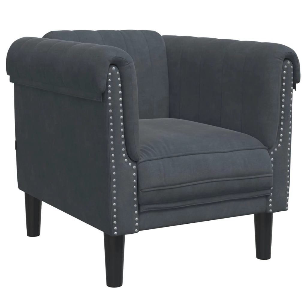 Sofa Chair Dark Grey Velvet 372566