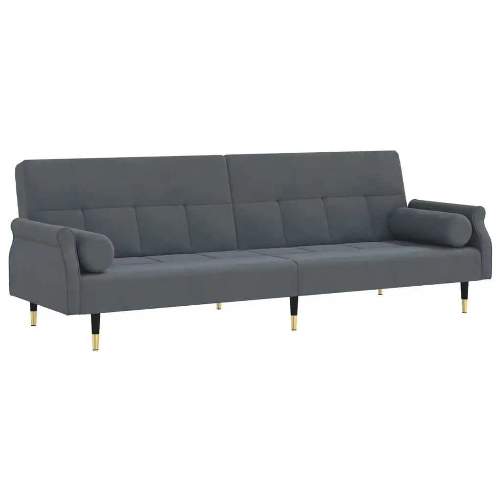 Sofa Bed with Cushions Dark Grey Velvet 351858