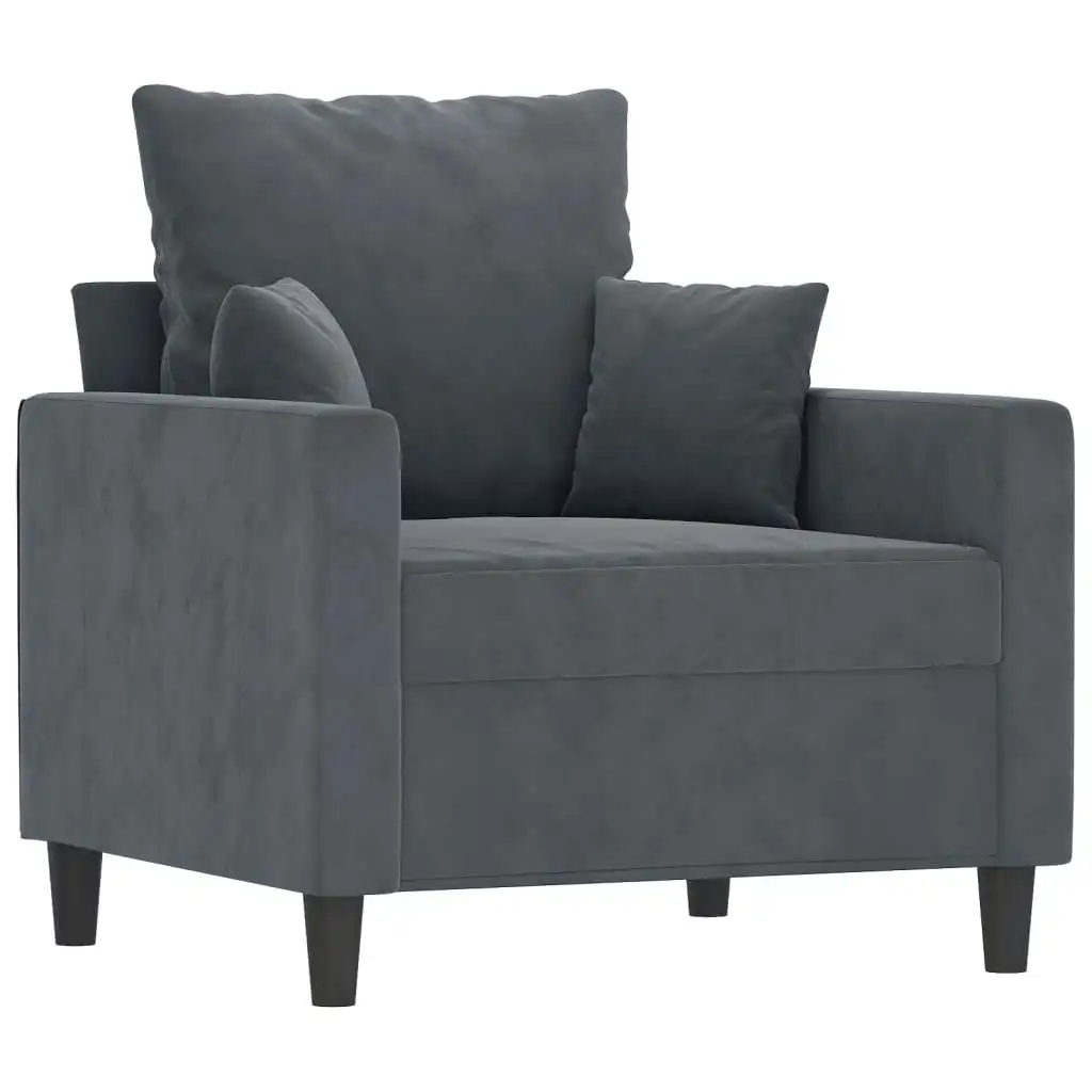 Sofa Chair Dark Grey 60 cm Velvet 359284