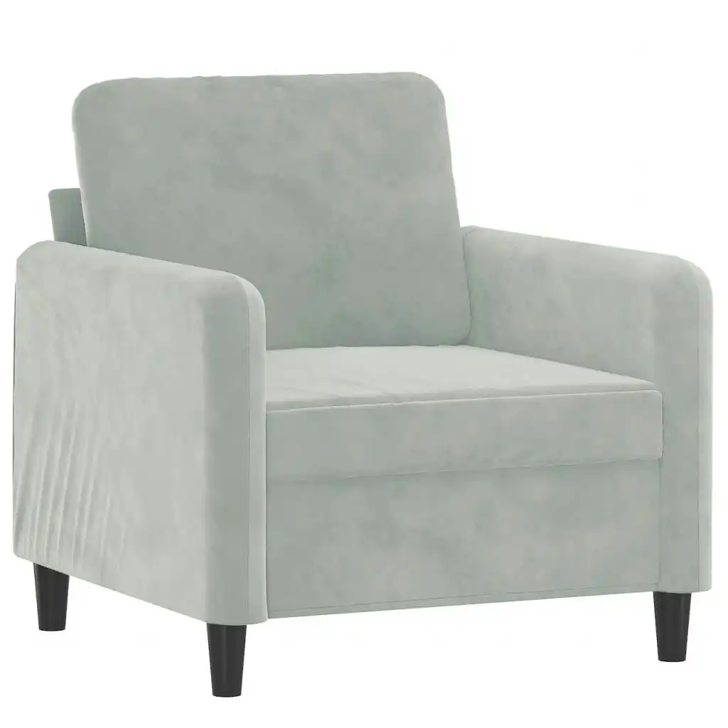 Sofa Chair Light Grey 60 cm Velvet 359422