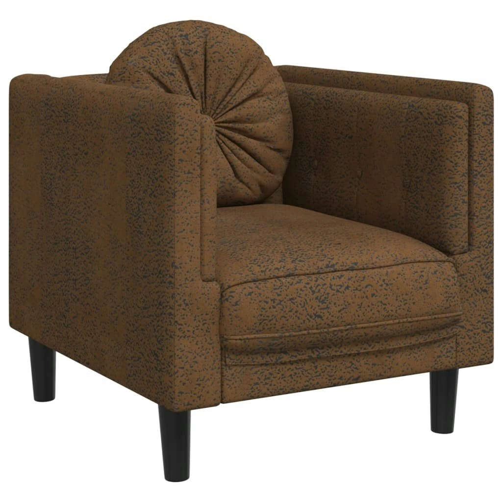 Sofa Chair with Cushion Brown Velvet 372631