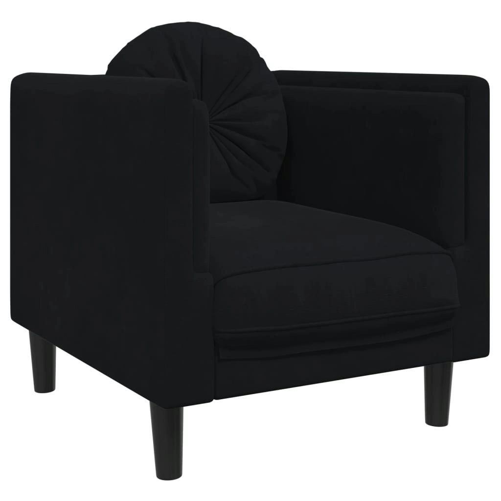 Sofa Chair with Cushion Black Velvet 372627