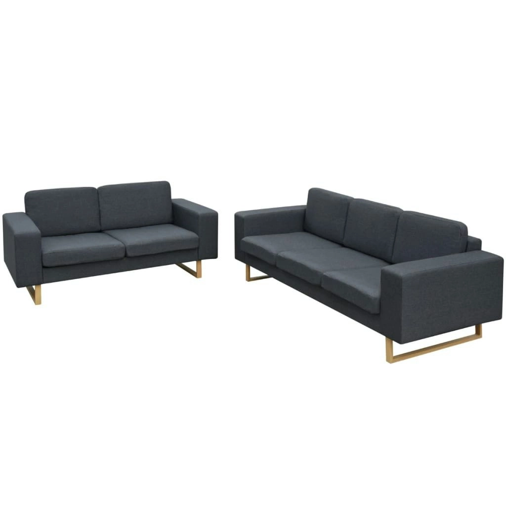 2-Seater and 3-Seater Sofa Set Dark Grey 273816