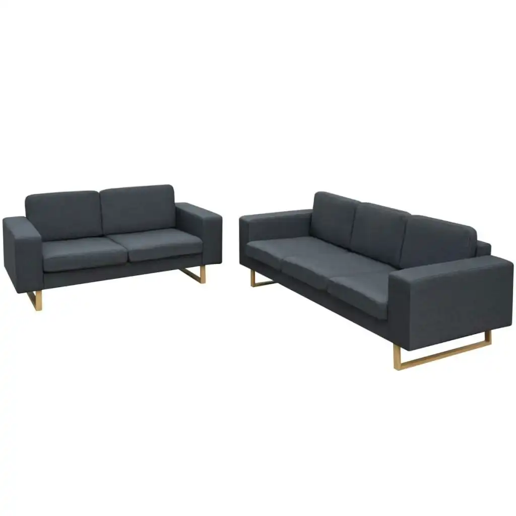 2-Seater and 3-Seater Sofa Set Dark Grey 273816