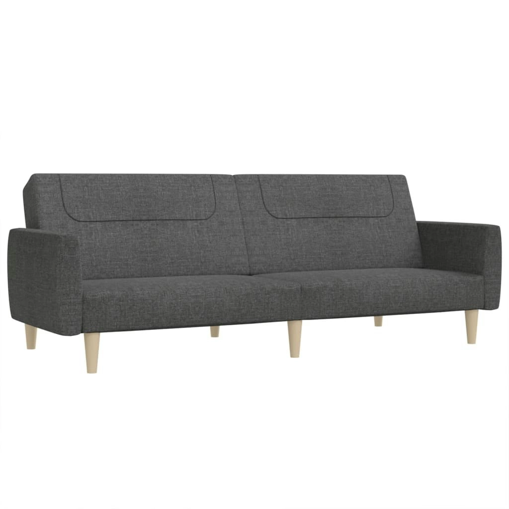 2-Seater Sofa Bed Dark Grey Fabric 375785