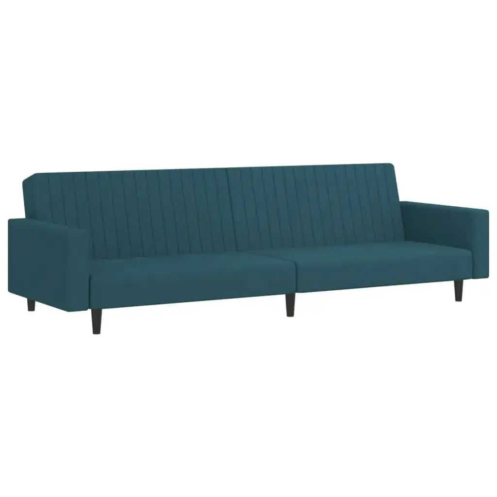 2-Seater Sofa Bed Blue Velvet 375936