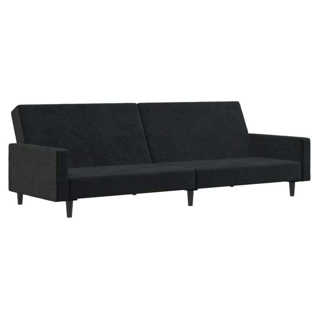 2-Seater Sofa Bed Black Velvet 375740