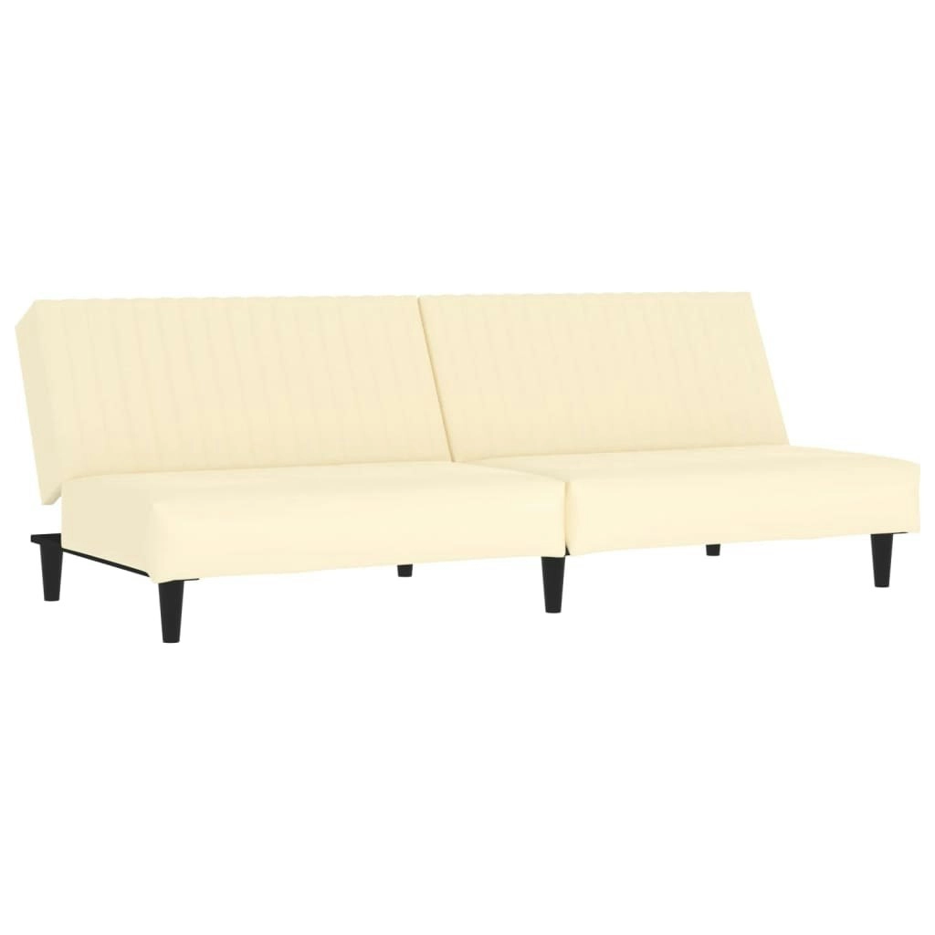 2-Seater Sofa Bed Cream Faux Leather 337661