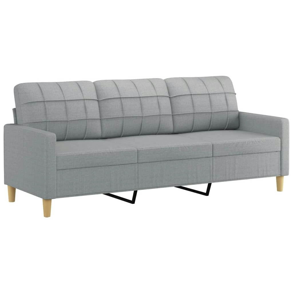 3-Seater Sofa Light Grey 180 cm Fabric 359099