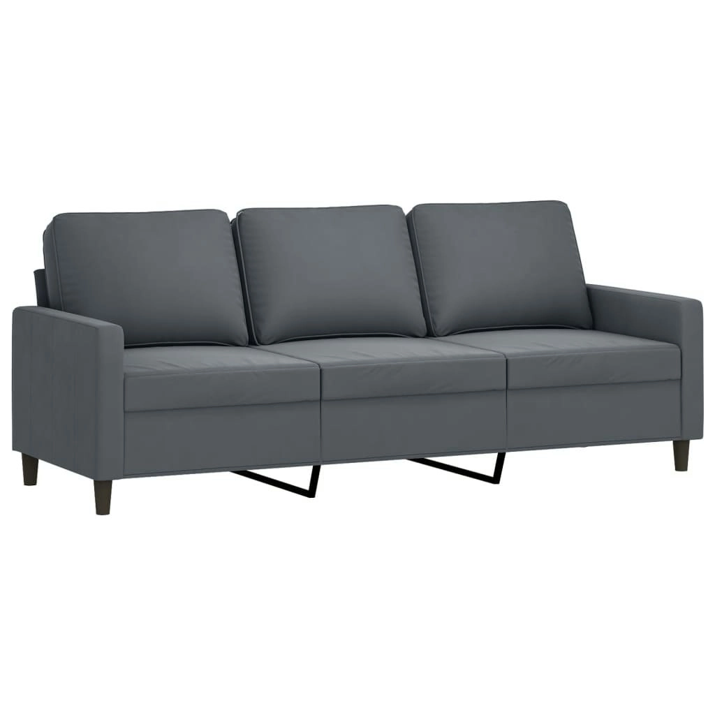 3-Seater Sofa Dark Grey 180 cm Velvet 359210