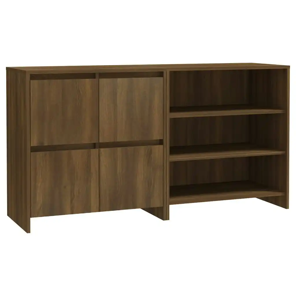 2 Piece Sideboard Brown Oak Engineered Wood 3098088