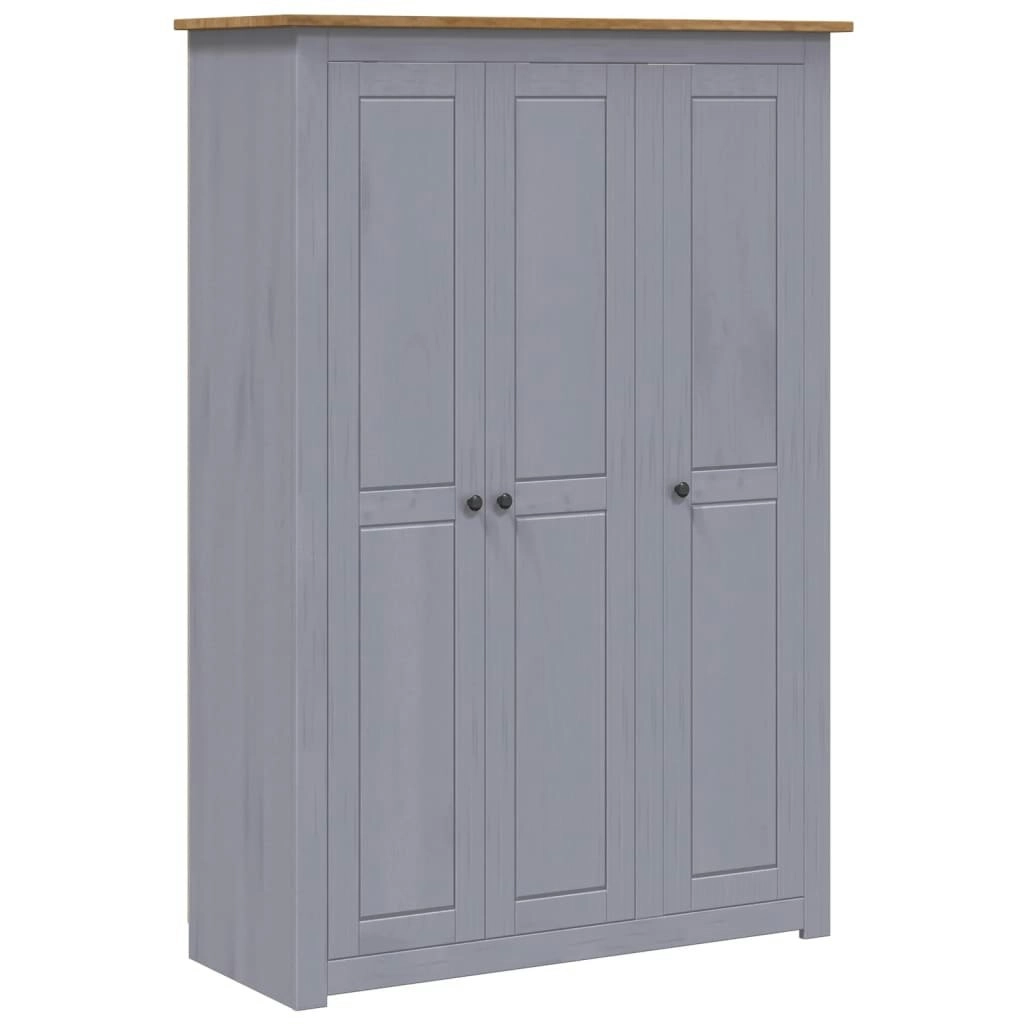 3-Door Wardrobe Grey 118x50x171.5 cm Pine Panama Range 282662