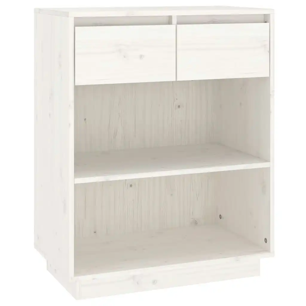 Console Cabinet White 60x34x75 cm Solid Wood Pine 813835