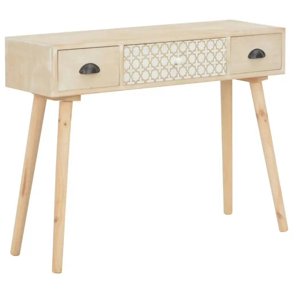 Console Table with 3 Drawers 100x30x73 cm Solid Pinewood 247386