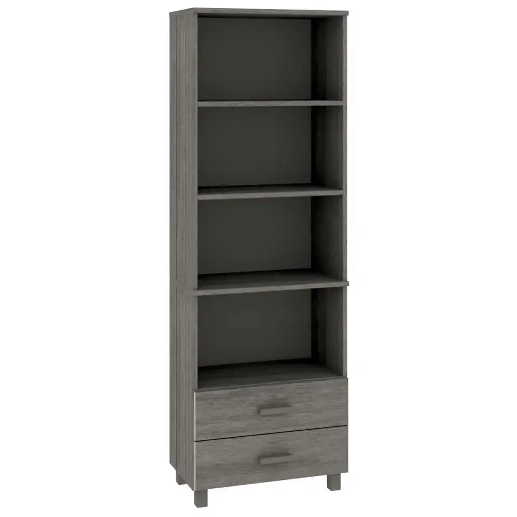 Highboard "HAMAR" Light Grey 60x35x180 cm Solid Wood Pine 340491