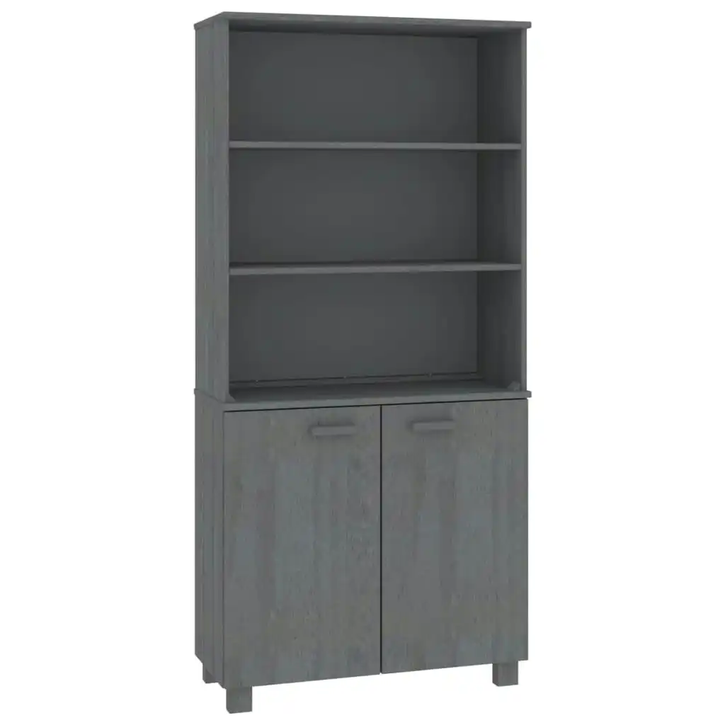 Highboard "HAMAR" Solid Wood Pine Dark Grey 3100932