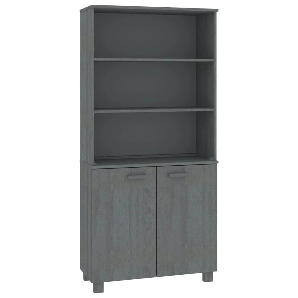 Highboard "HAMAR" Solid Wood Pine Dark Grey 3100932