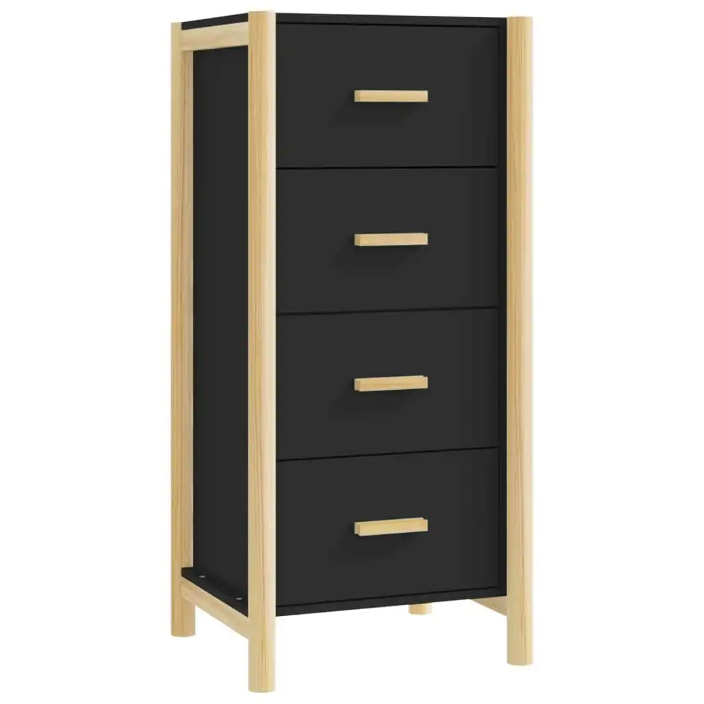 Highboard Black 42x38x90 cm Engineered Wood 345682