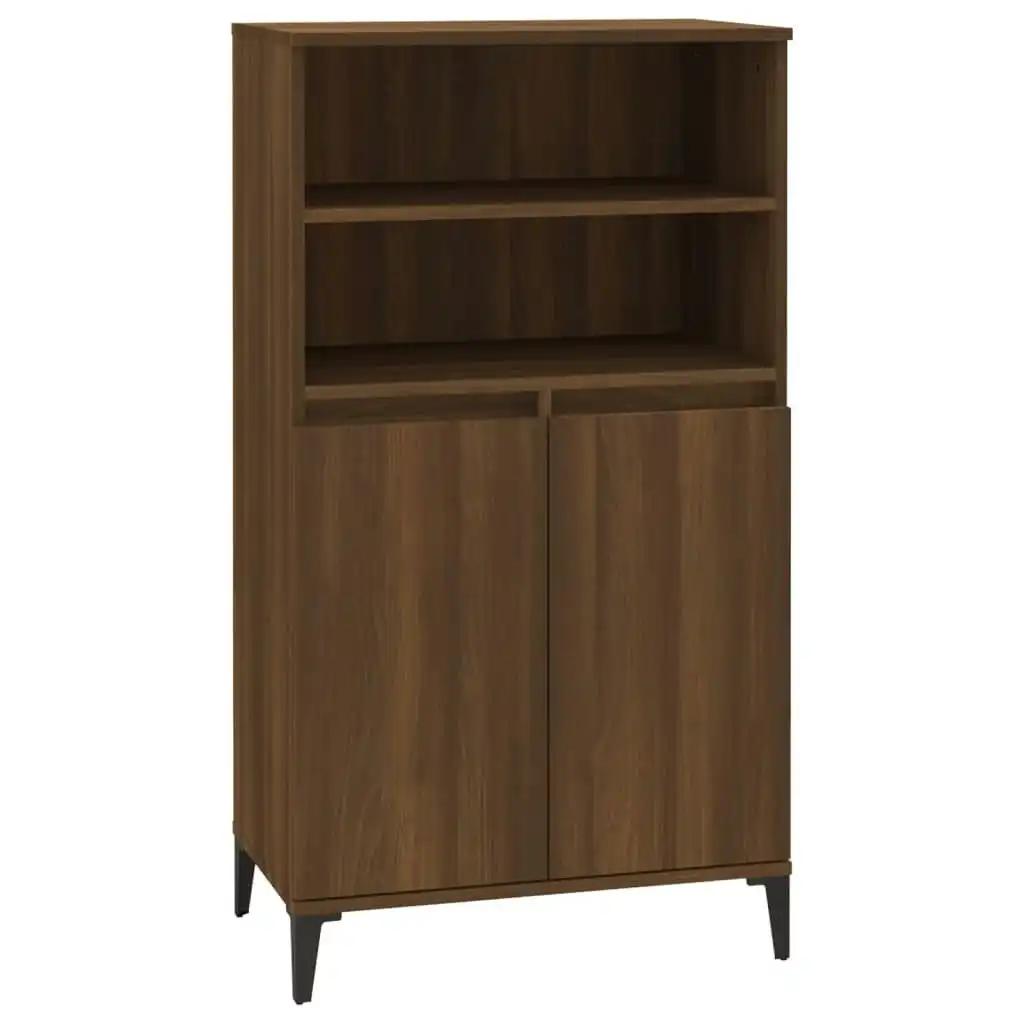 Highboard Brown Oak 60x36x110 cm Engineered Wood 821235