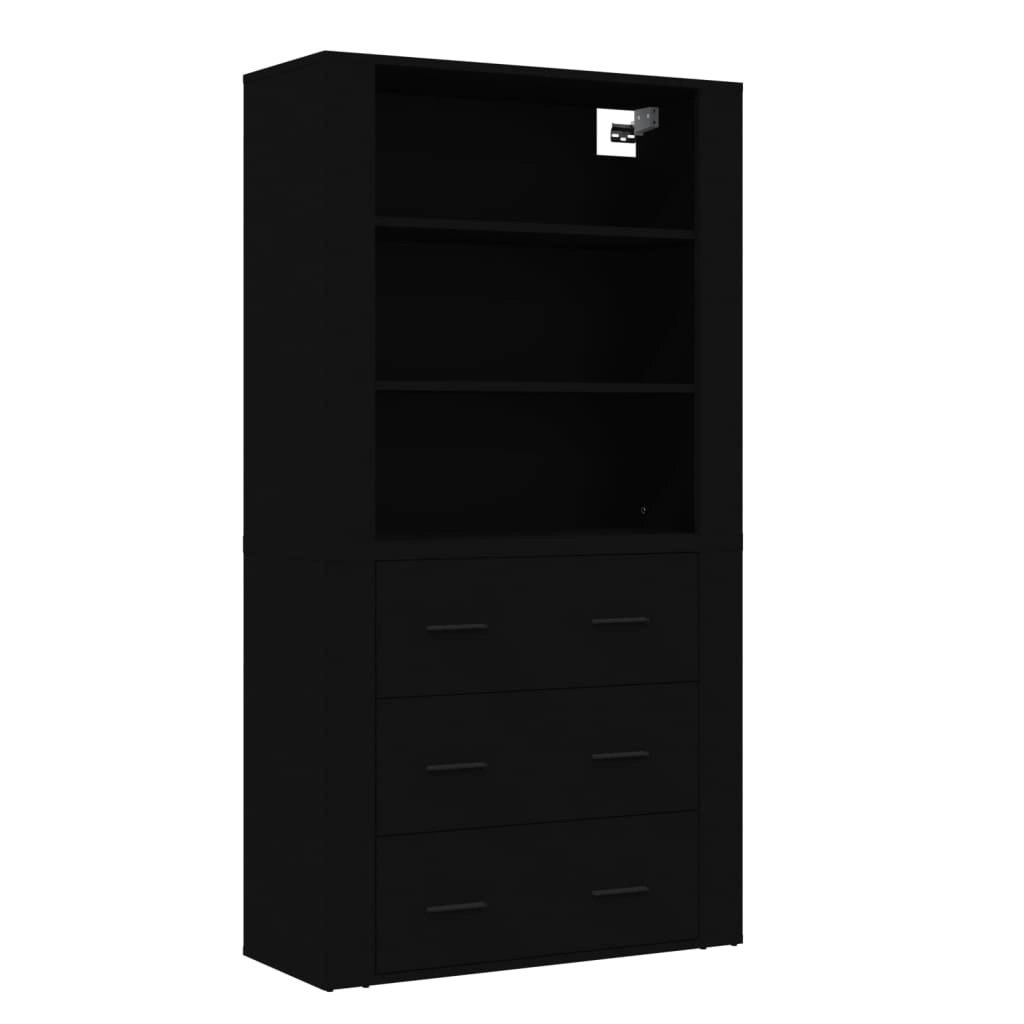 Highboard Black Engineered Wood 3185392