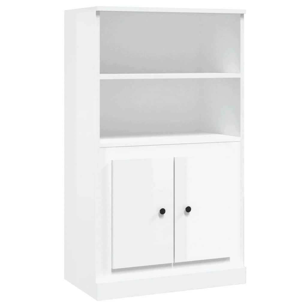 Highboard High Gloss White 60x35.5x103.5 cm Engineered Wood 816314