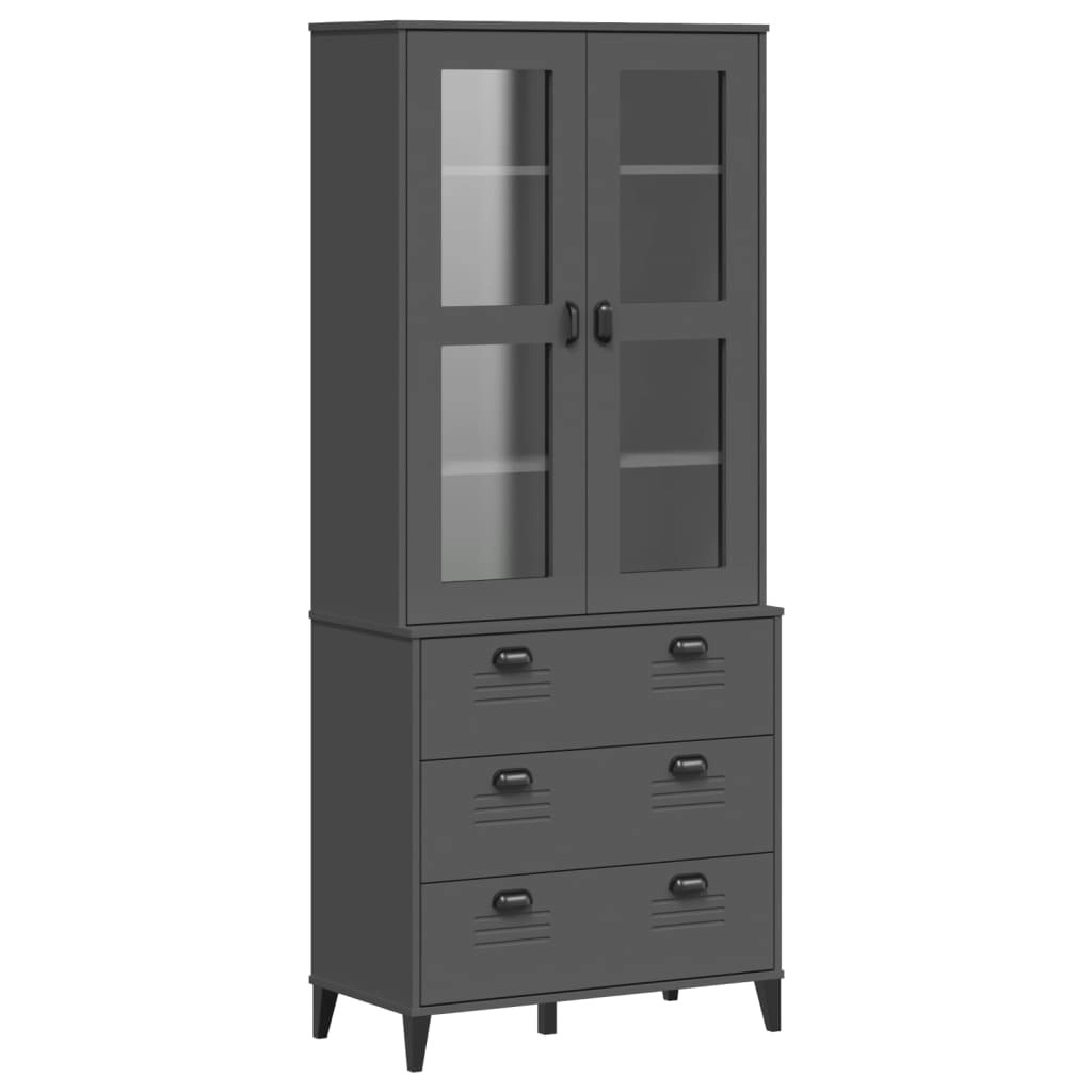 Highboard VIKEN Anthracite Grey 80x40x190 cm Solid Wood Pine 3207152