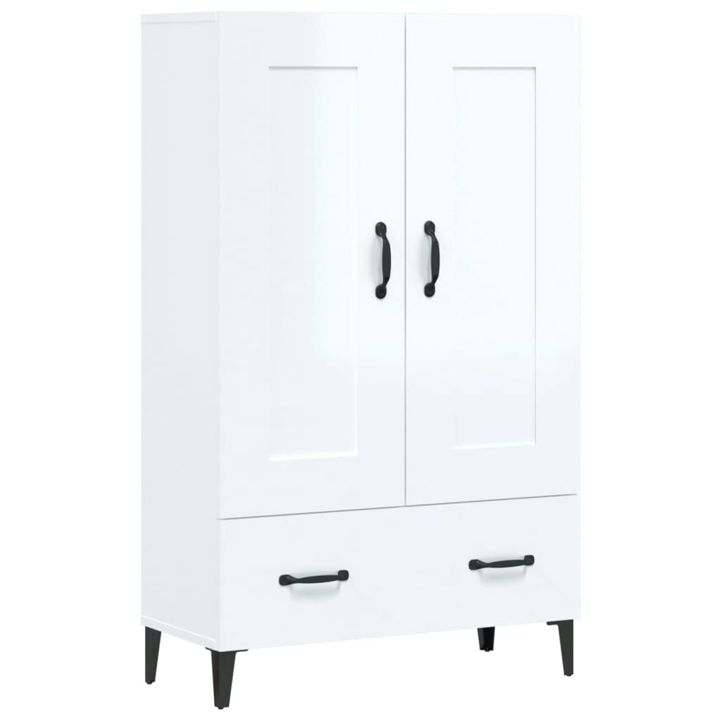 Highboard High Gloss White 70x31x115 cm Engineered Wood 812579