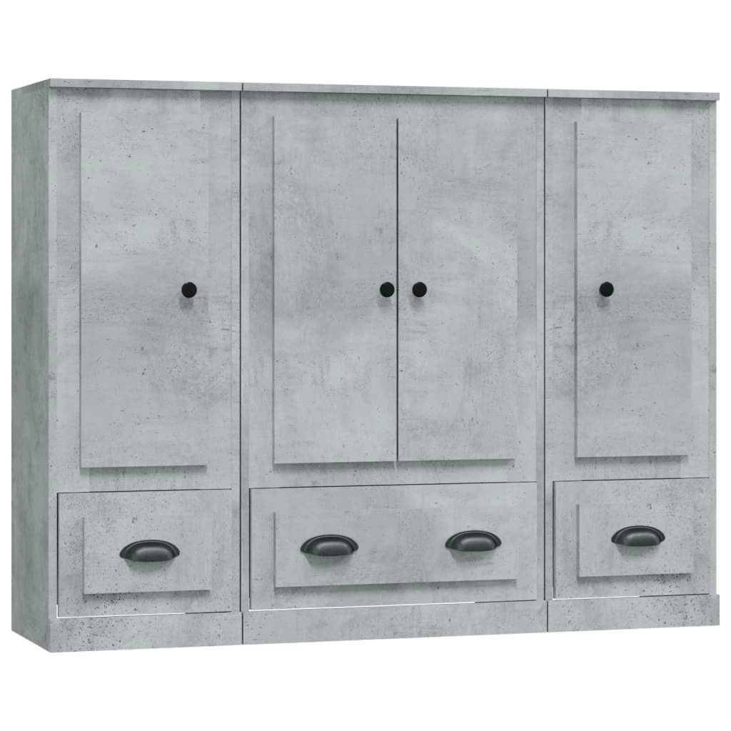 Highboards 3 pcs Concrete Grey Engineered Wood 3185299