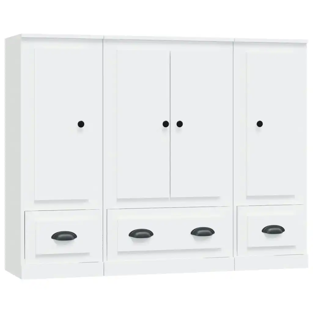 Highboards 3 pcs White Engineered Wood 3185295