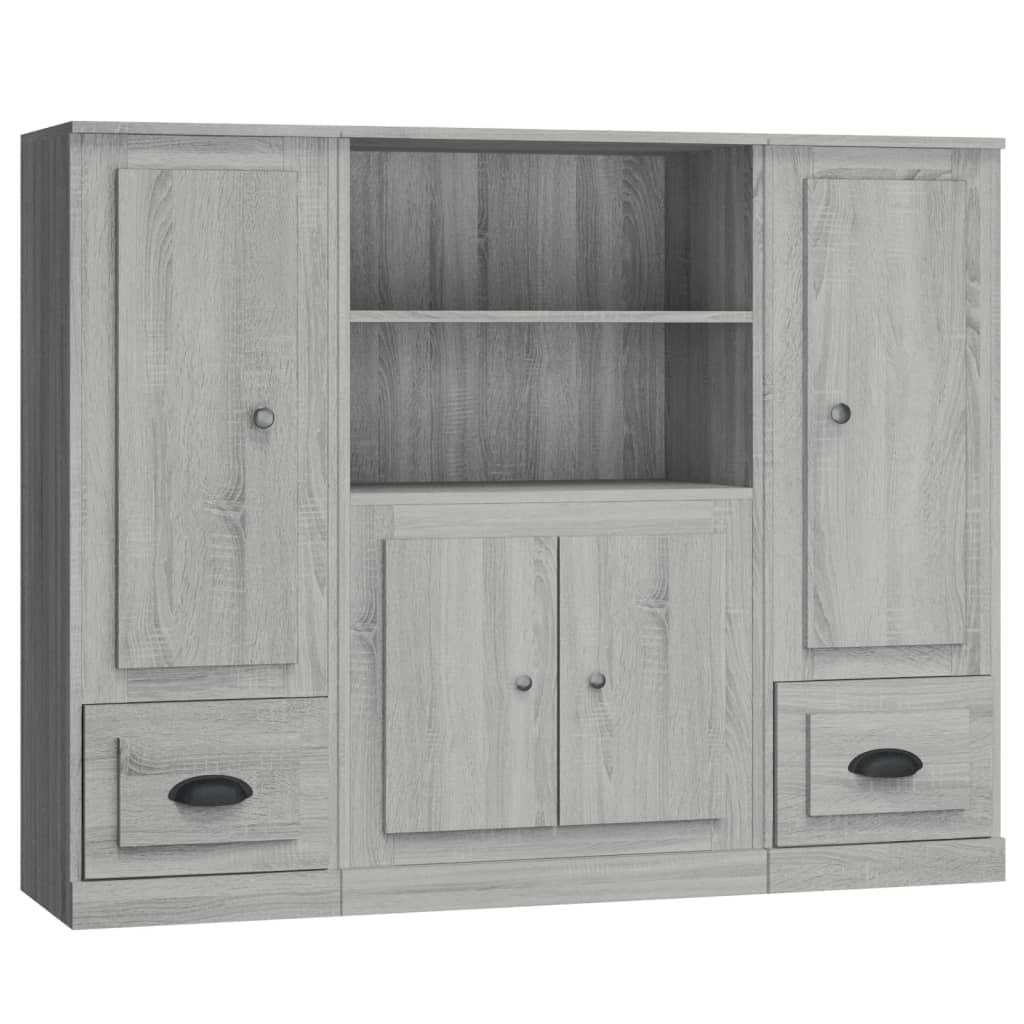 Highboards 3 pcs Grey Sonoma Engineered Wood 3185317