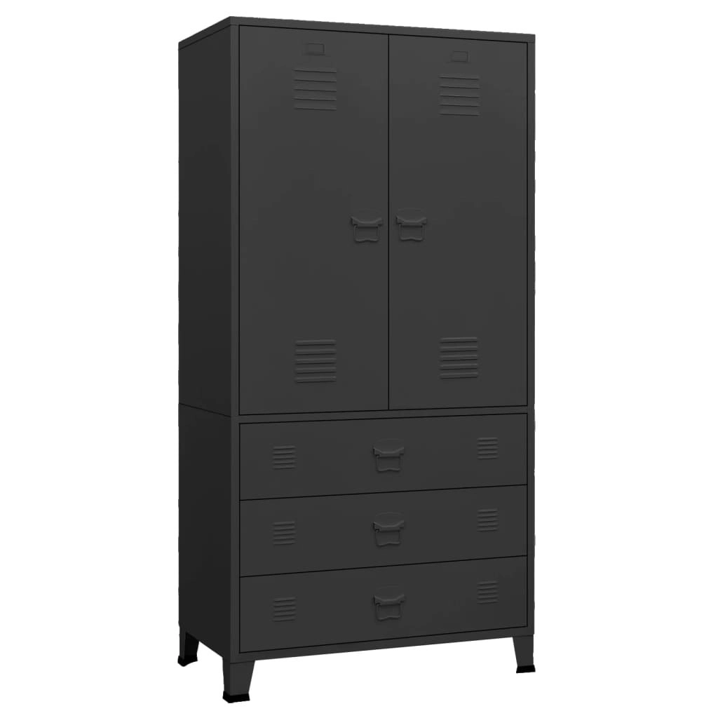 Industrial Wardrobe Black 90x50x180 cm Metal 339613