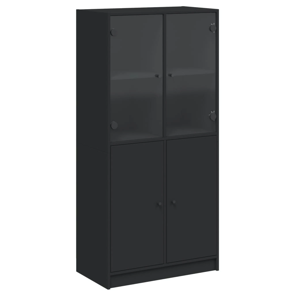 Highboard with Doors Black 68x37x142 cm Engineered Wood 3295865