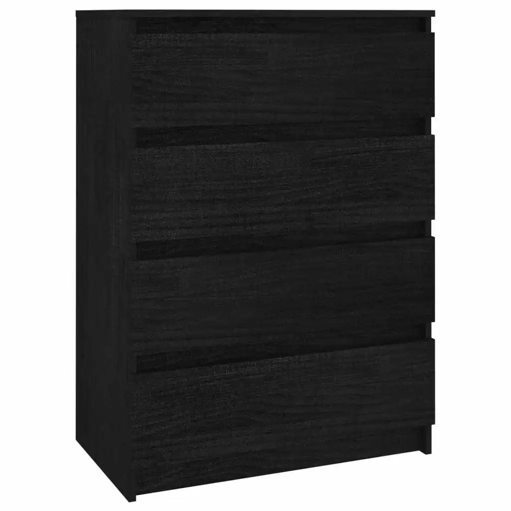 Side Cabinet Black 60x36x84 cm Solid Pinewood 808107