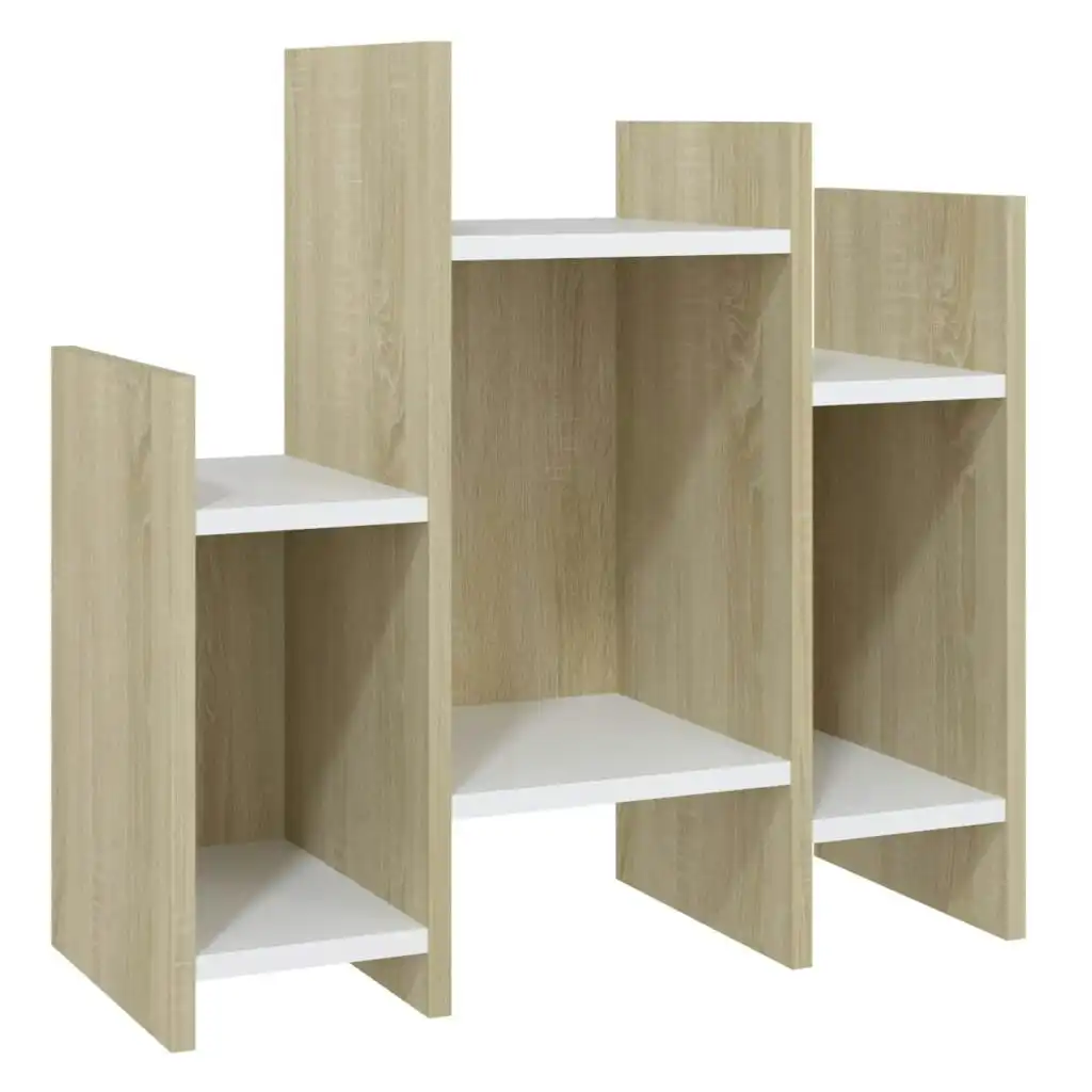 Side Cabinet Sonoma Oak and White 60x26x60 cm Engineered Wood 806288