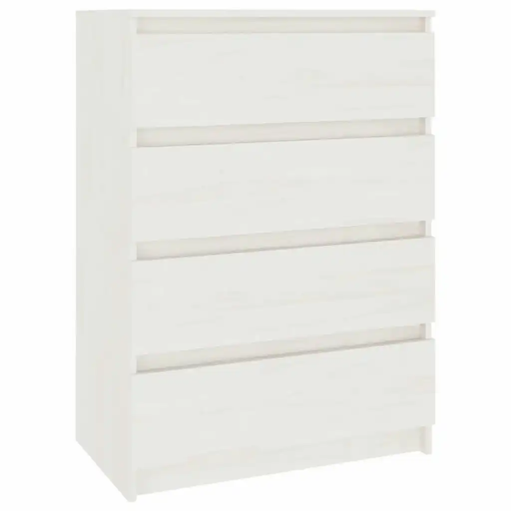 Side Cabinet White 60x36x84 cm Solid Pinewood 808104