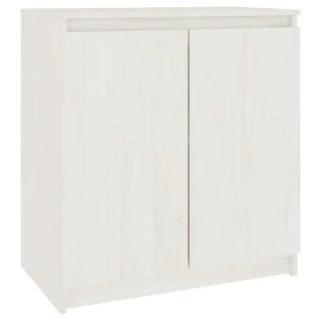 Side Cabinet White 60x36x65 cm Solid Wood Pine 833098