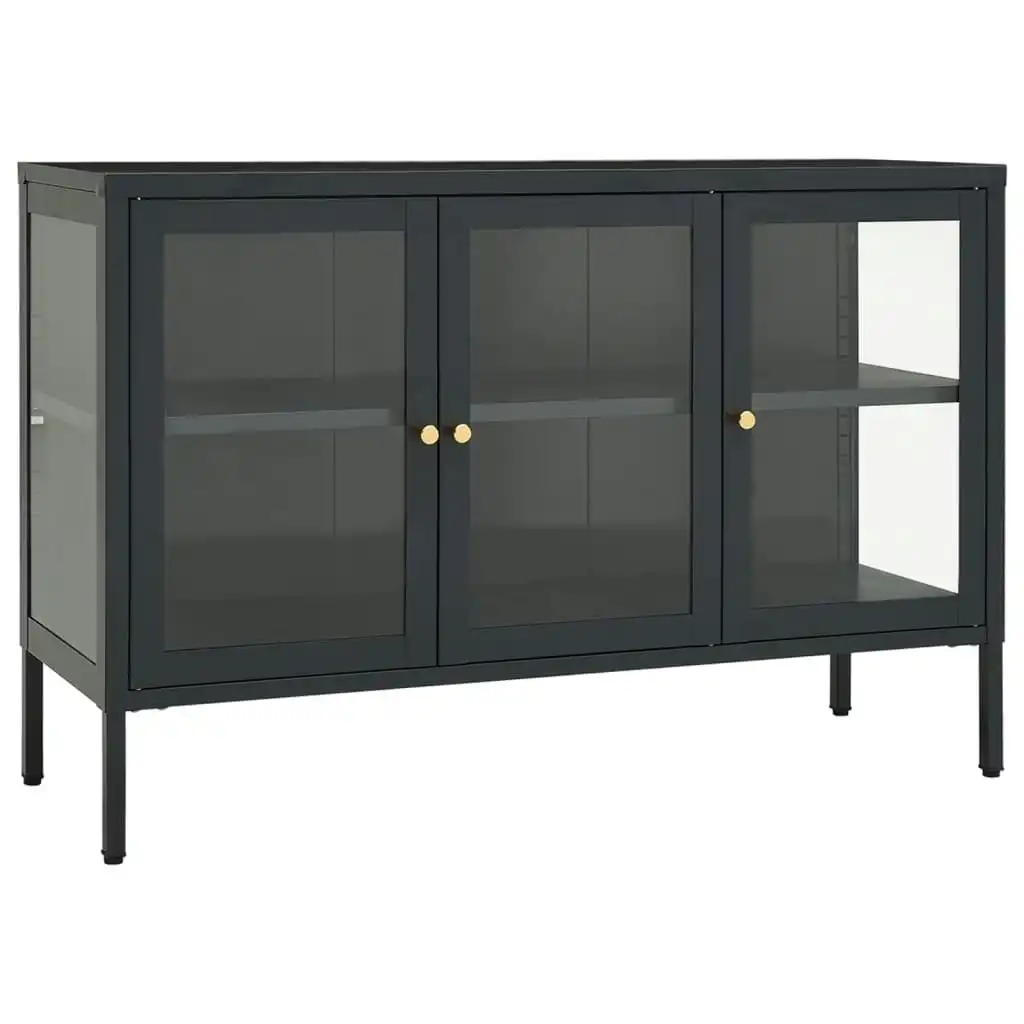 Sideboard Anthracite 105x35x70 cm Steel and Glass 336069