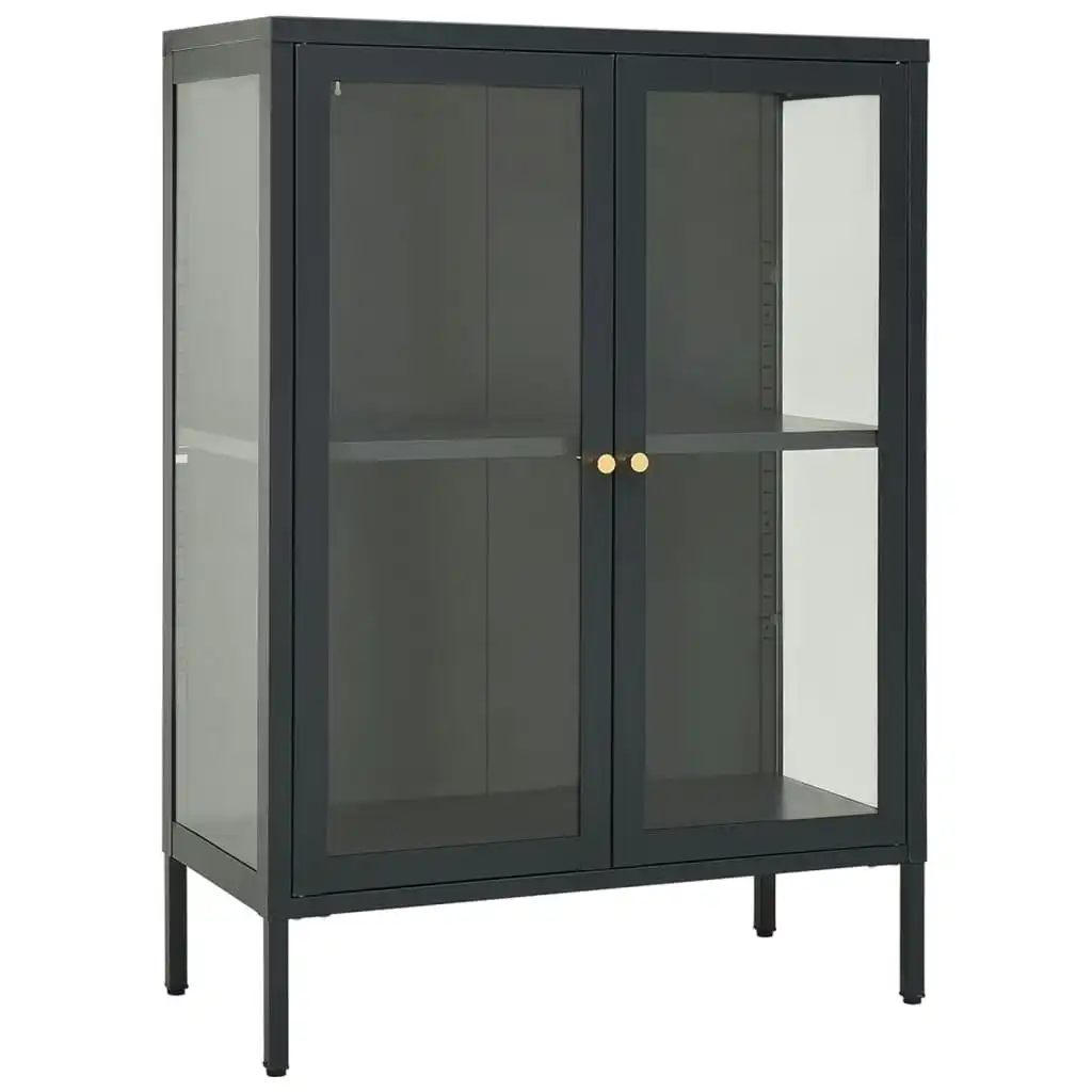 Sideboard Anthracite 75x35x105 cm Steel and Glass 336072