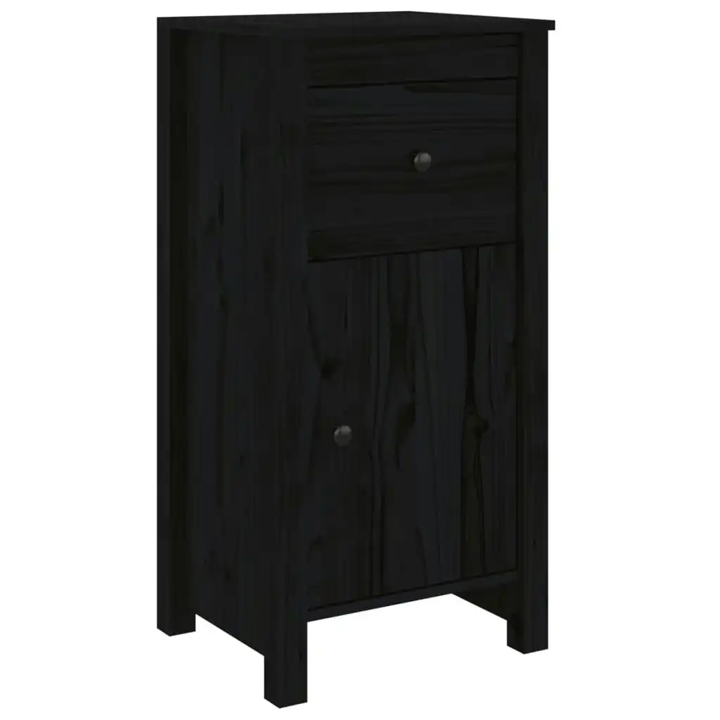 Sideboard Black 40x35x80 cm Solid Wood Pine 813762