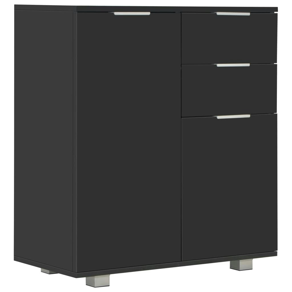 Sideboard High Gloss Black 71x35x80 cm Engineered Wood 283716