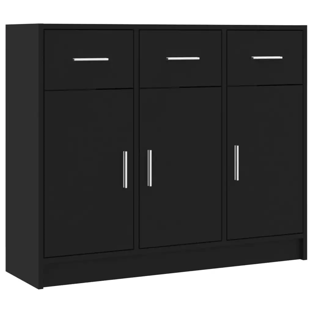 Sideboard Black 91x28x75 cm Engineered Wood 823009