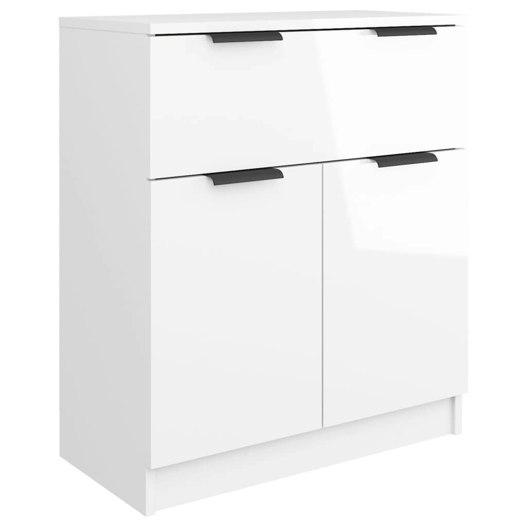 Sideboard High Gloss White 60x30x70 cm Engineered Wood 811094