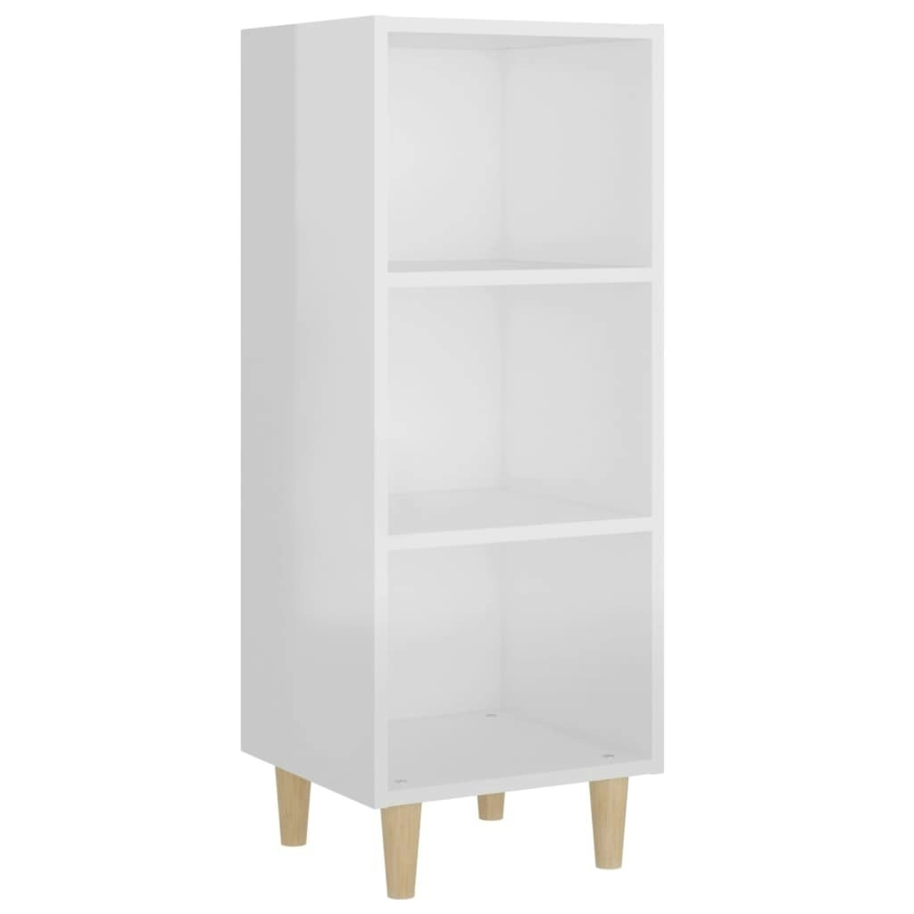 Sideboard High Gloss White 34.5x32.5x90 cm Engineered Wood 812381